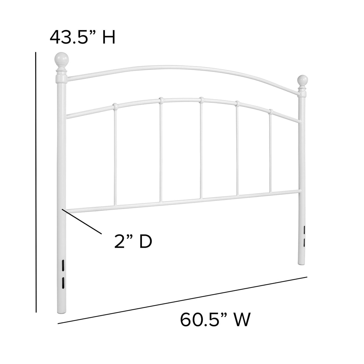 Queen Size White Open Vertical Headboard C35996