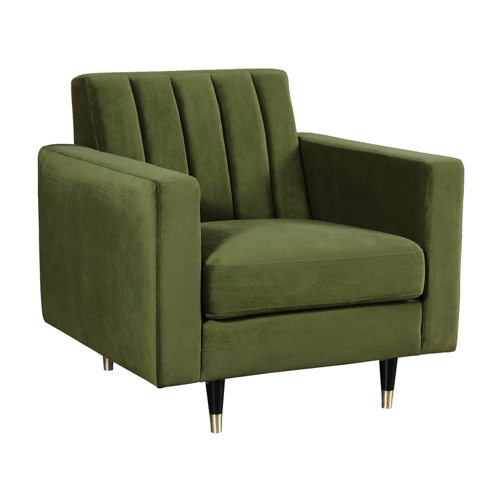 Olive Velvet Accent Chair D819