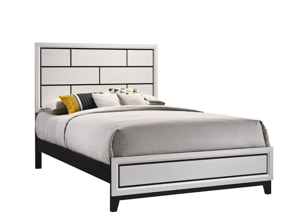 4pc Full Size Bed Dresser Mirror Nightstand White Bedroom Furniture Set N822