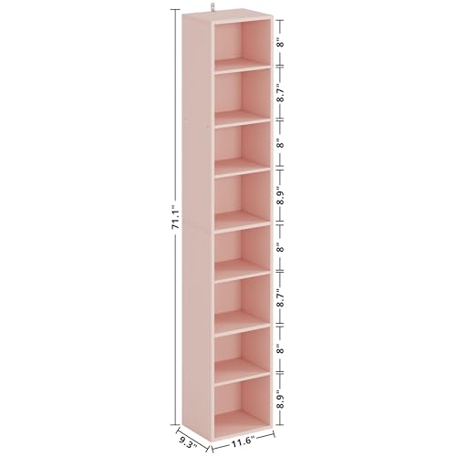 Tall Narrow 8 Tiers Bookshelf J807