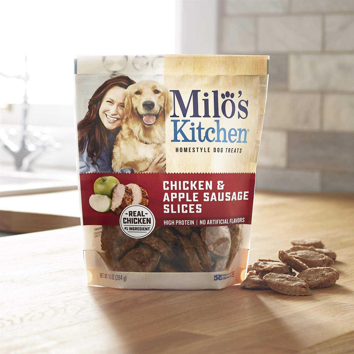Chicken Apple Sausage Slices Dog Treats V30678