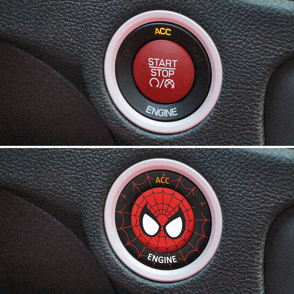 Engine Start Stop Button Overlay Ruby Red Sticker Emblem V4411