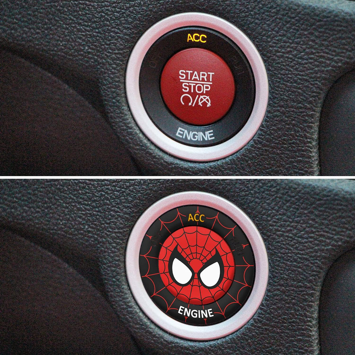 Engine Start Stop Button Overlay Ruby Red Sticker Emblem V4411