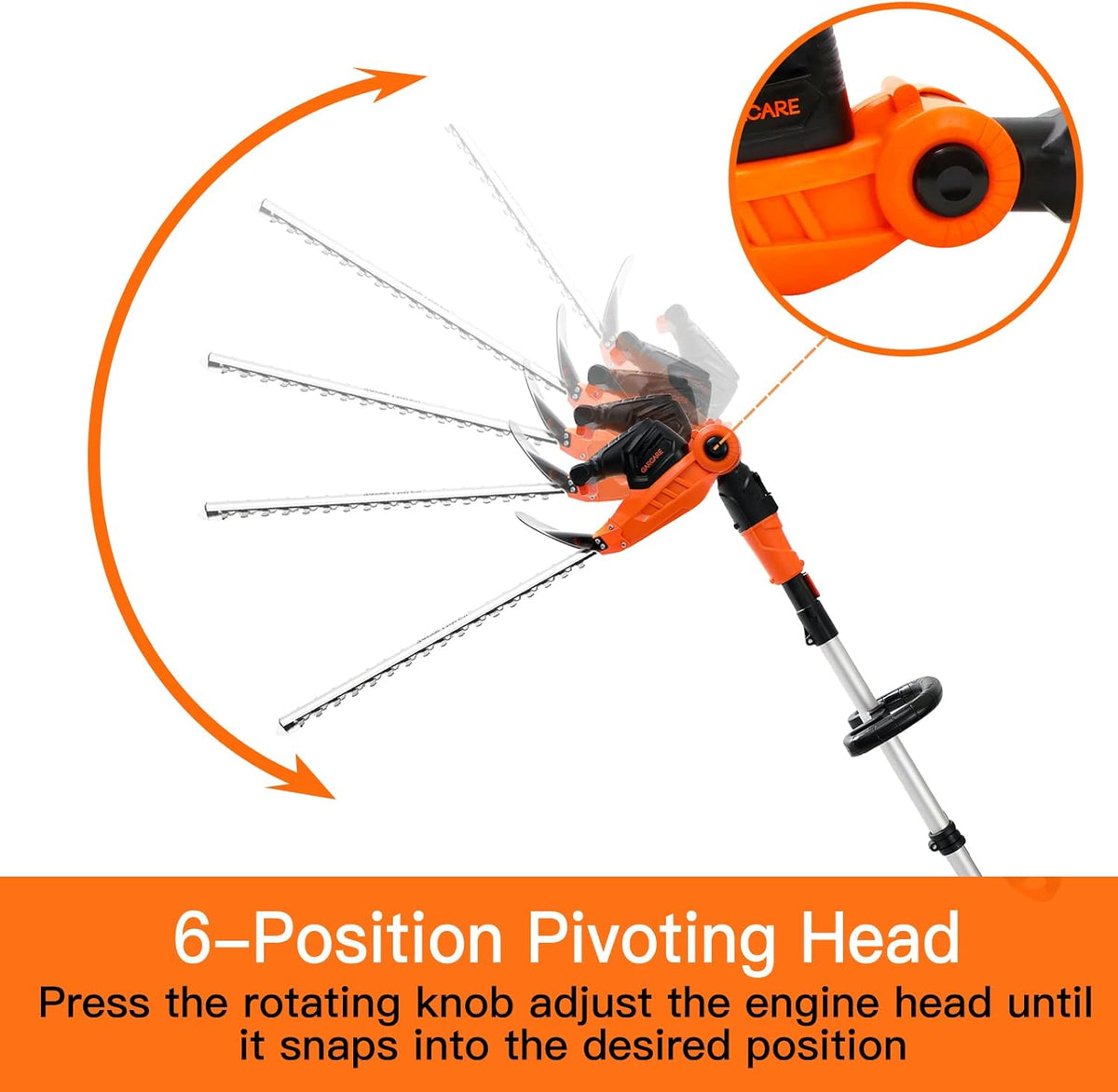 Cordless Telescopic Electric Hedge Trimmer with 20V 4.0Ah Battery and Charger F460976