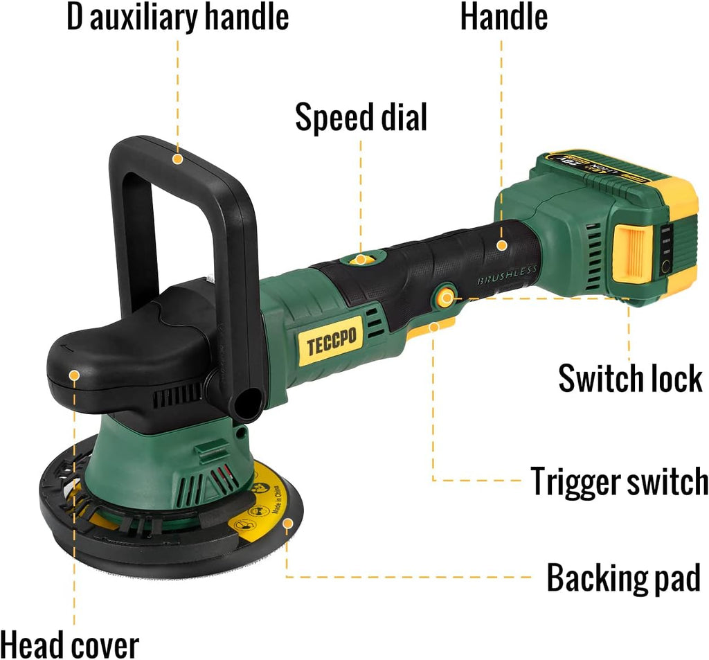 Cordless Brushless 6-Inch Dual Action Random Orbit Polisher with 4.0Ah Battery T30903