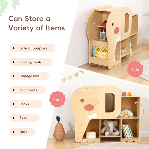 2-Tier Bookshelf and Toy Storage Organizer with Book Rack A692