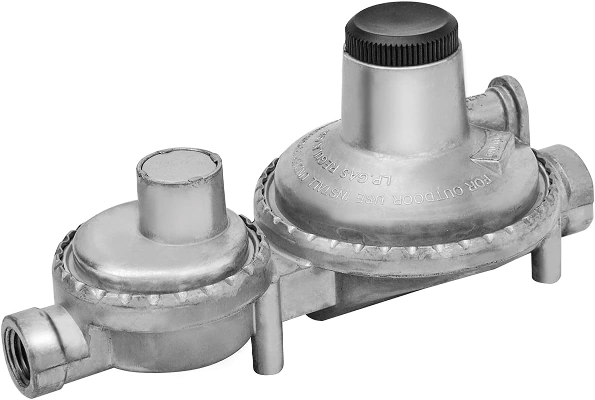 Vertical Two Stage Propane Regulator with 5Ft 1/4 NPT × POL Connection Propane Hose C152
