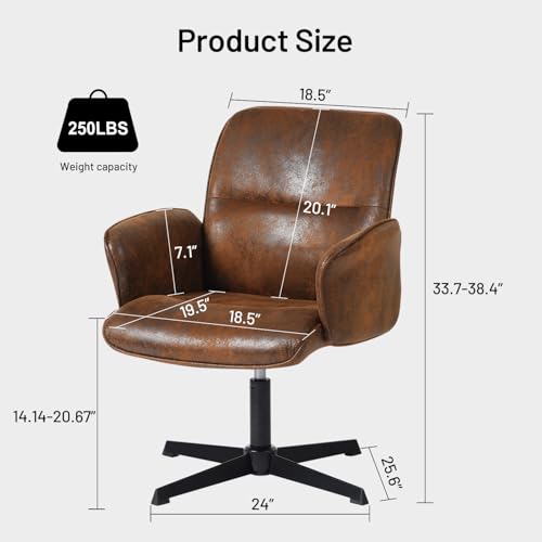 Beige Linen Fabric Upholstered Ergonomic Swivel Desk Chair T557