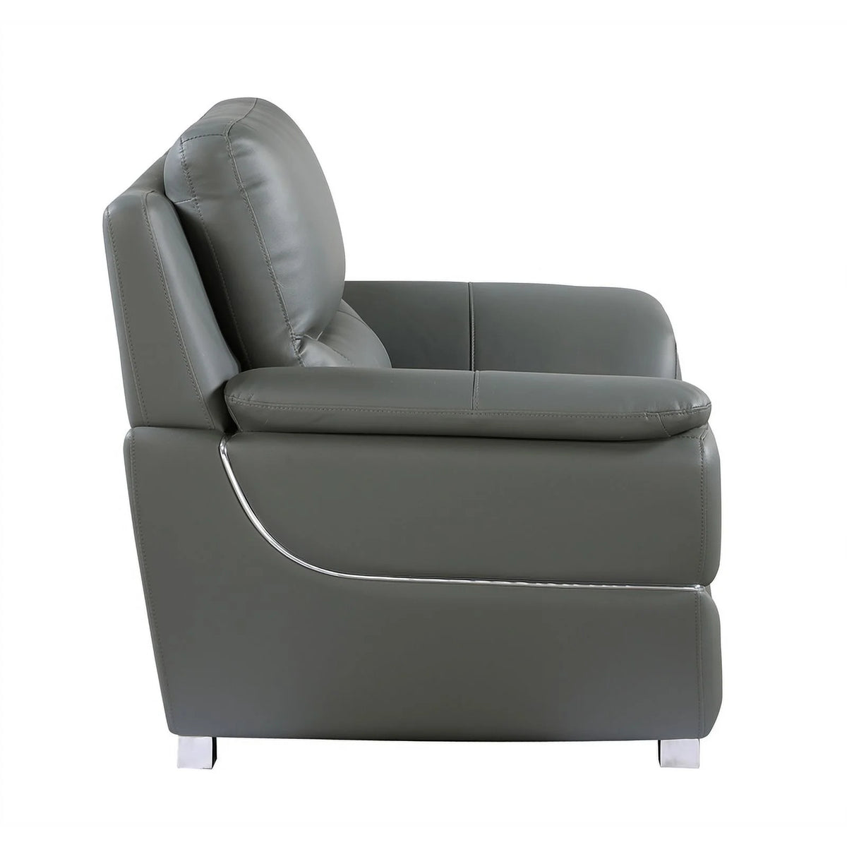 Gray Leather Upholstered Chair B2765