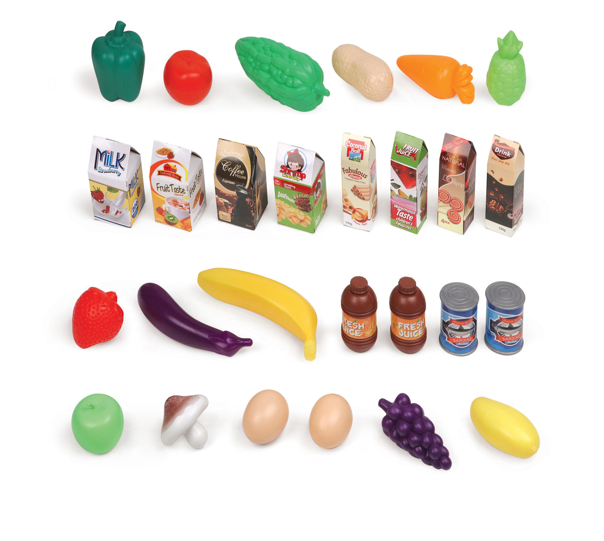 Doll Playset with Shopping Cart and Pretend Food E7030
