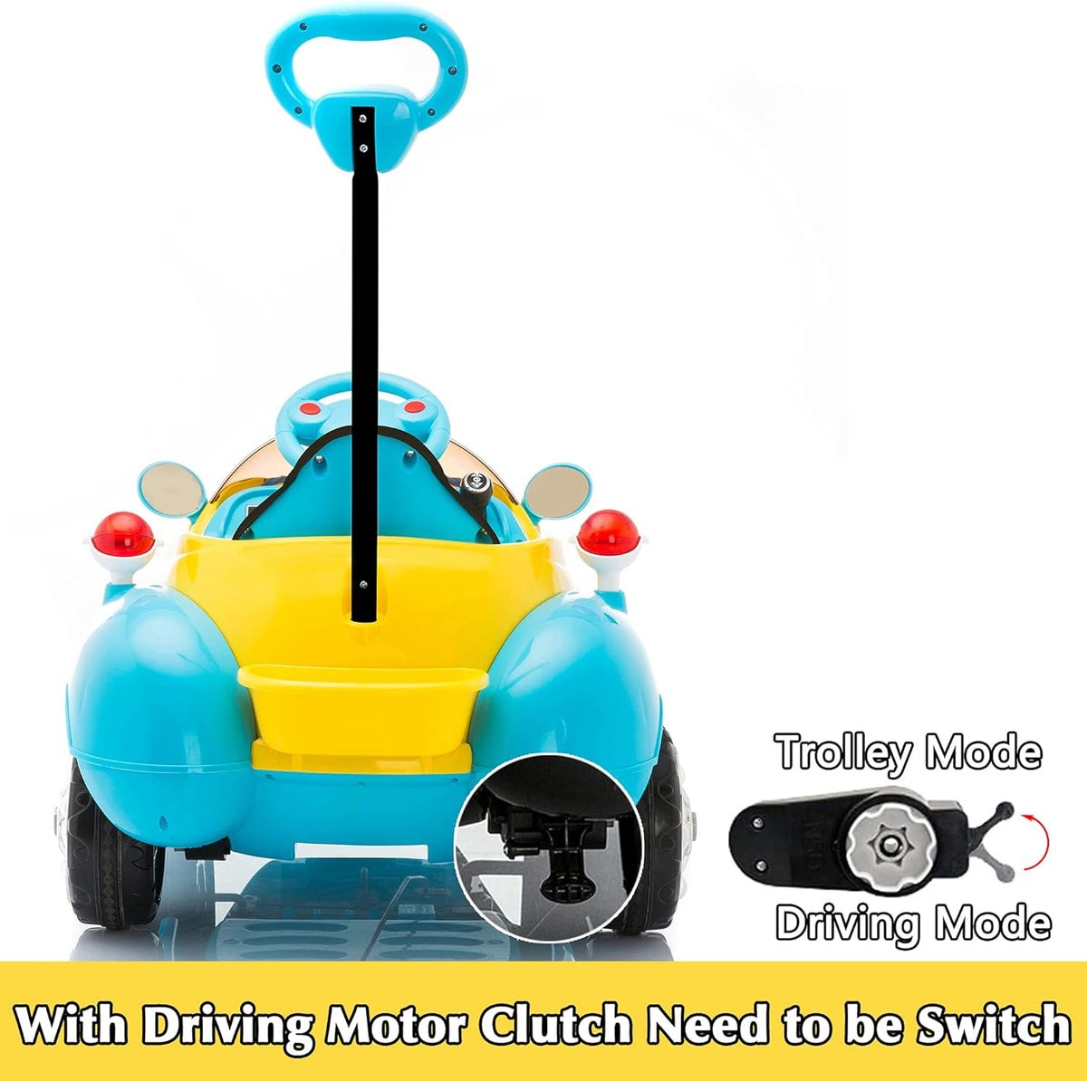 Blue & Yellow Electric Ride On Car with Remote Control C600012