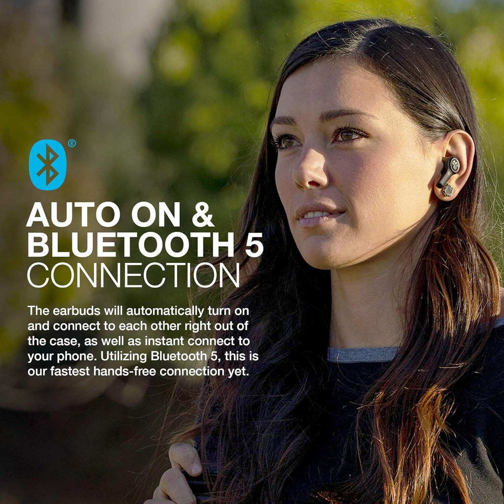 True Wireless Bluetooth Earbuds with Charging Case, Black, Bluetooth 5.0, Pack of 2 A65005