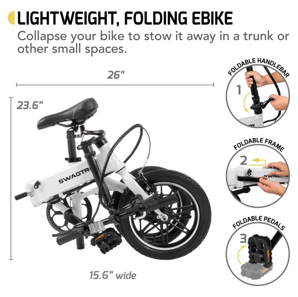 Lightweight Folding Electric Bike 14" 36V 250W with Pedals V627